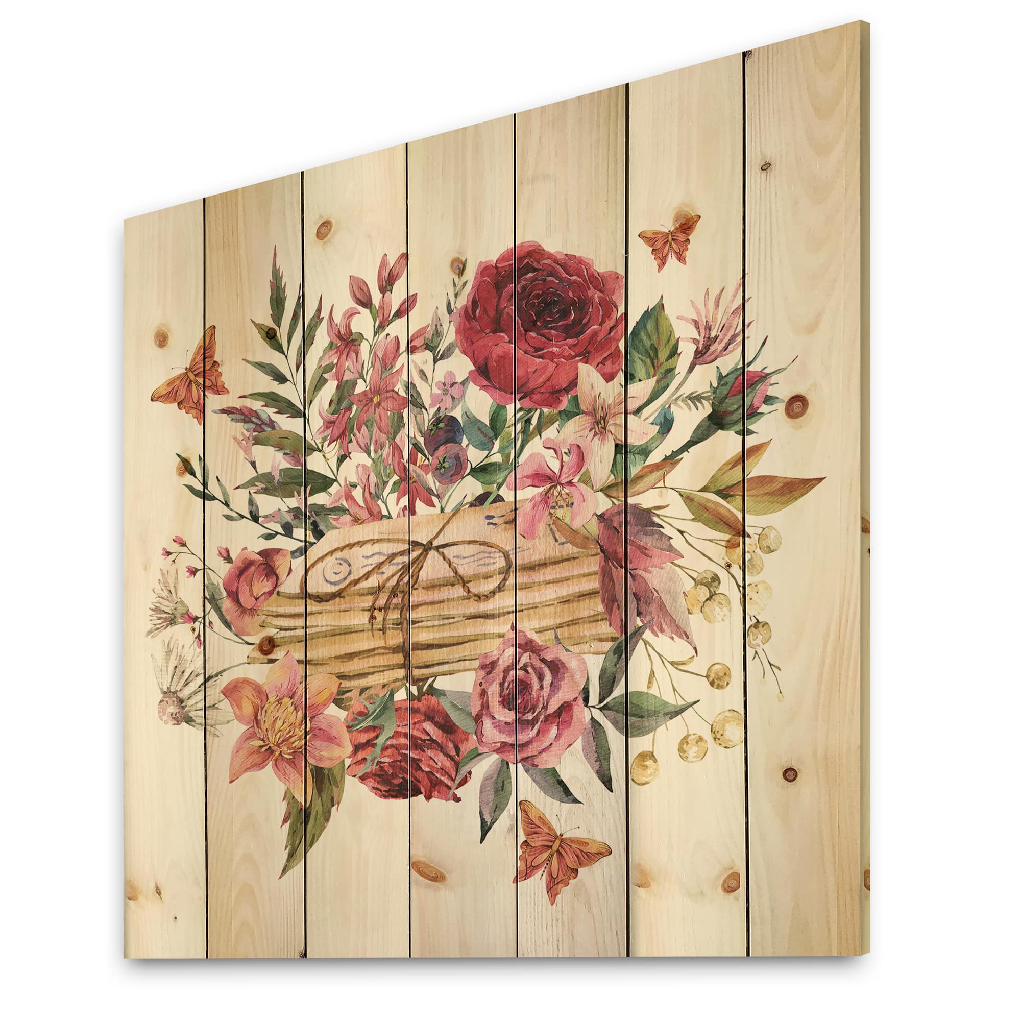 Designart - Vintage Old Letters With Wildflowers